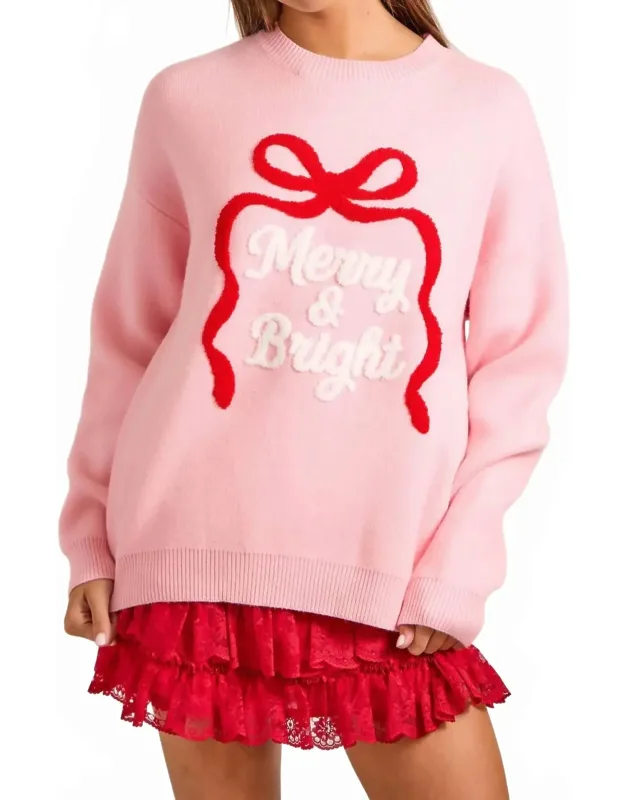 Merry & Bright Christmas Knit Sweater