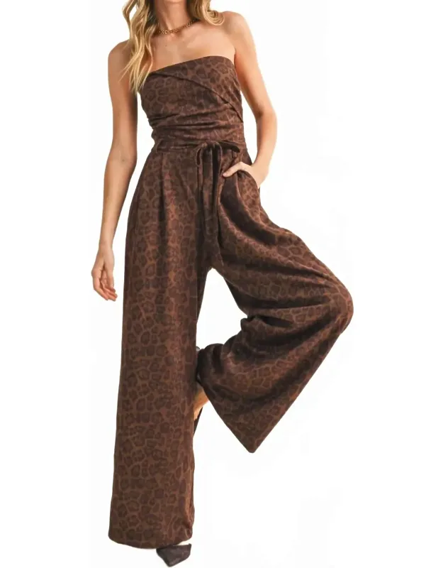Leopard Suede Jumpsuit