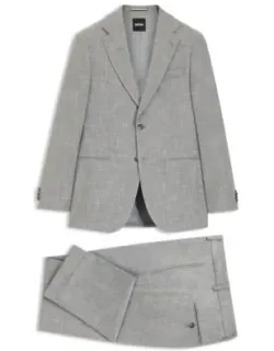 Two-piece Slim-fit Suit In Cotton And Virgin Wool