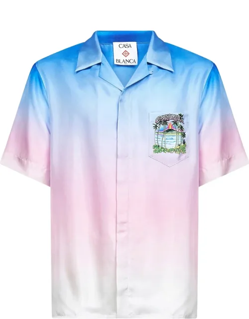 Volcano-print Gradient Shirt