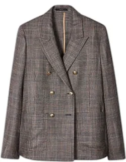 Check Double Breasted Blazer