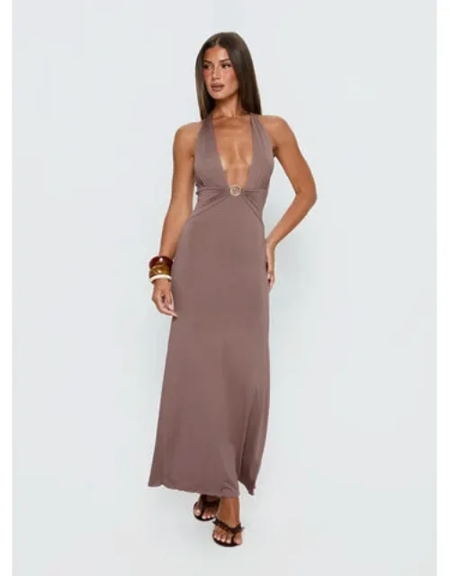 Halter Ruched Maxi Dress