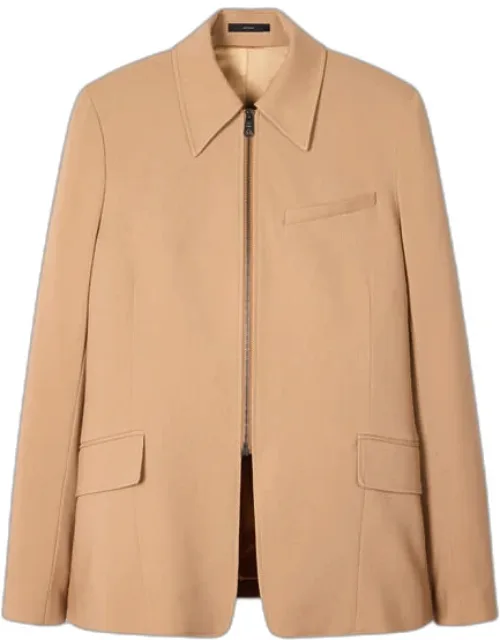 Sand Wool Zip Up Jacket