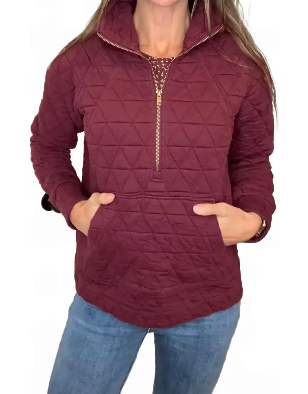 Quilted Half Zip Pullover
