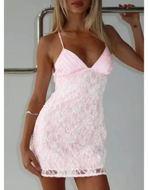 Sequin Lace Mini Dress