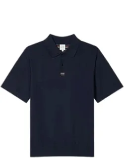 Knitted Cotton 'signature Stripe' Trim Polo Shirt