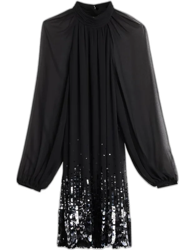 Paillette-embellished Mini Dress