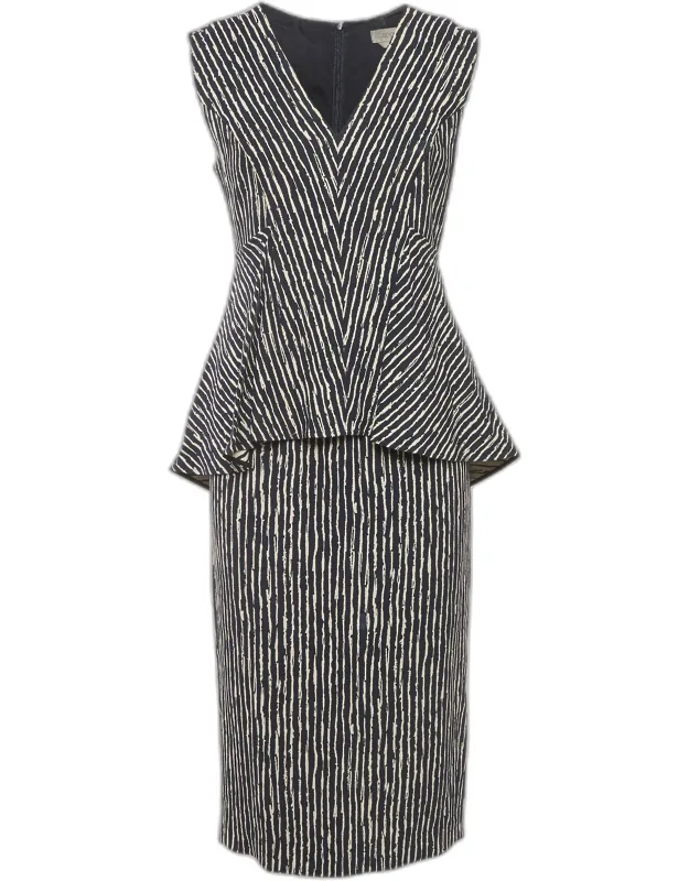 Crepe Peplum Mini Dress