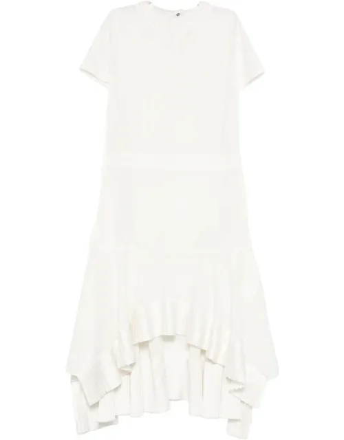 Ruffled Short-sleeve Asymmetric Dress