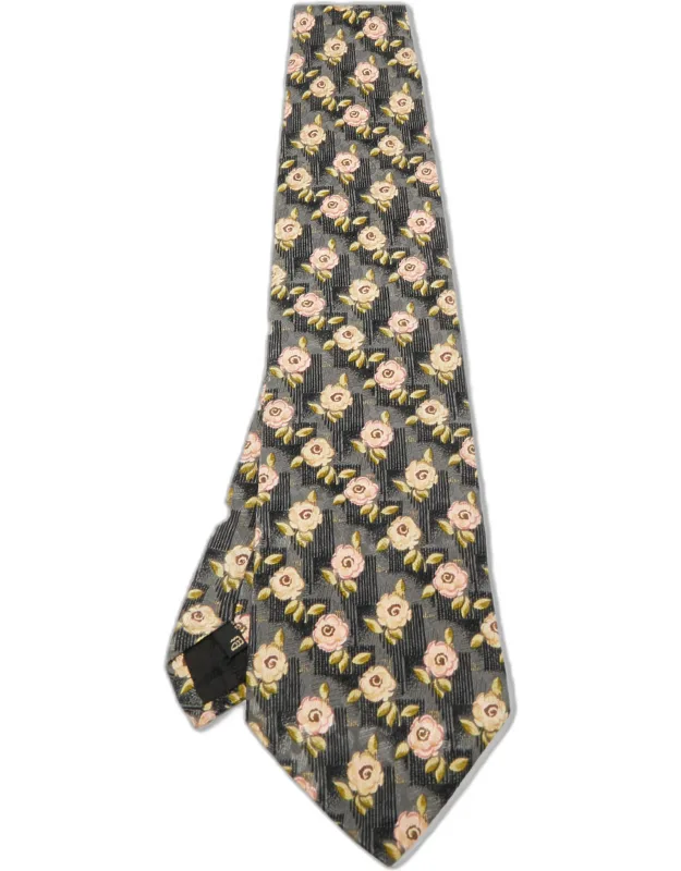 Floral Print Silk Tie