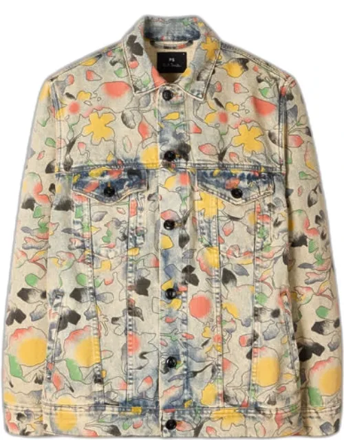 Good Fortune Floral Print Denim Jacket