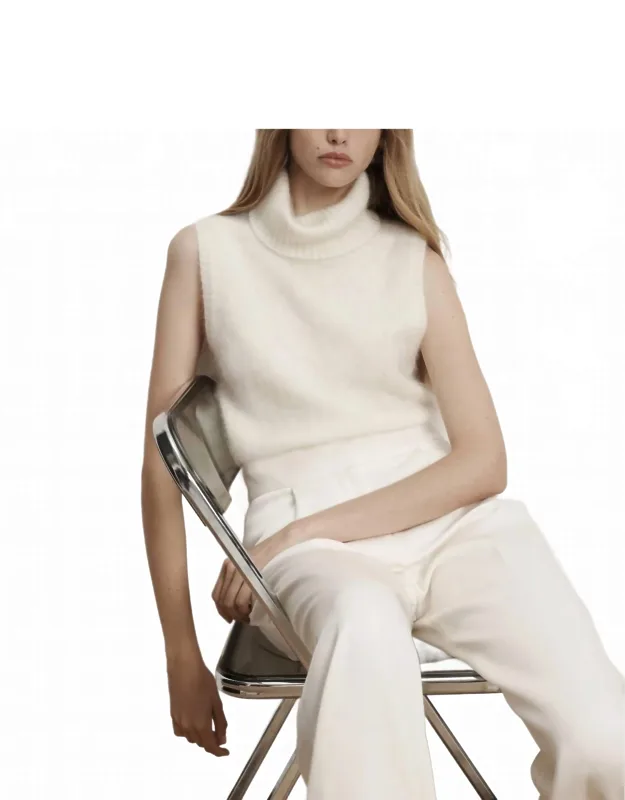 Mazzy Brushed Cashmere Sleeveless Sweater