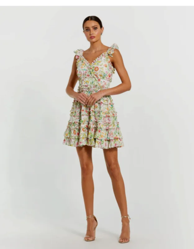 Floral Tiered Ruffle Mini Dress