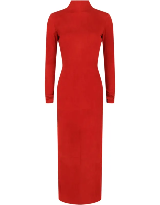 Backless Suede Dress