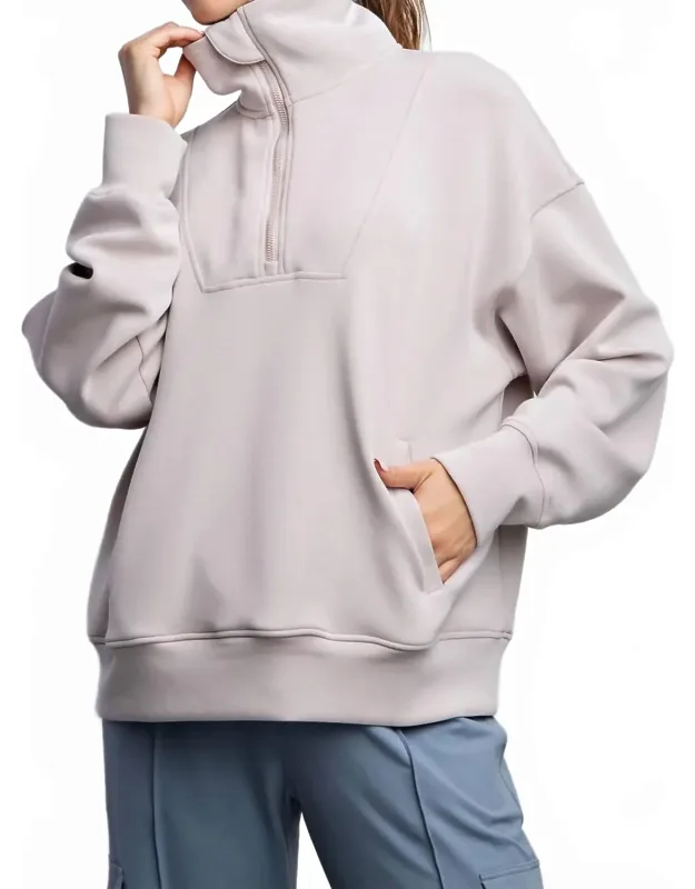 Quarter Zip Mock Neck Pullover