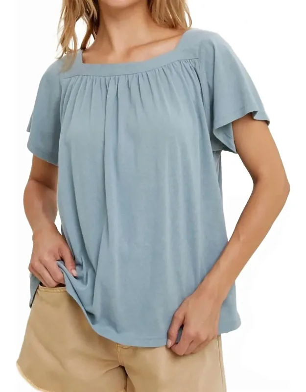 Wishlist Square Neck Knit Top With Tie Back