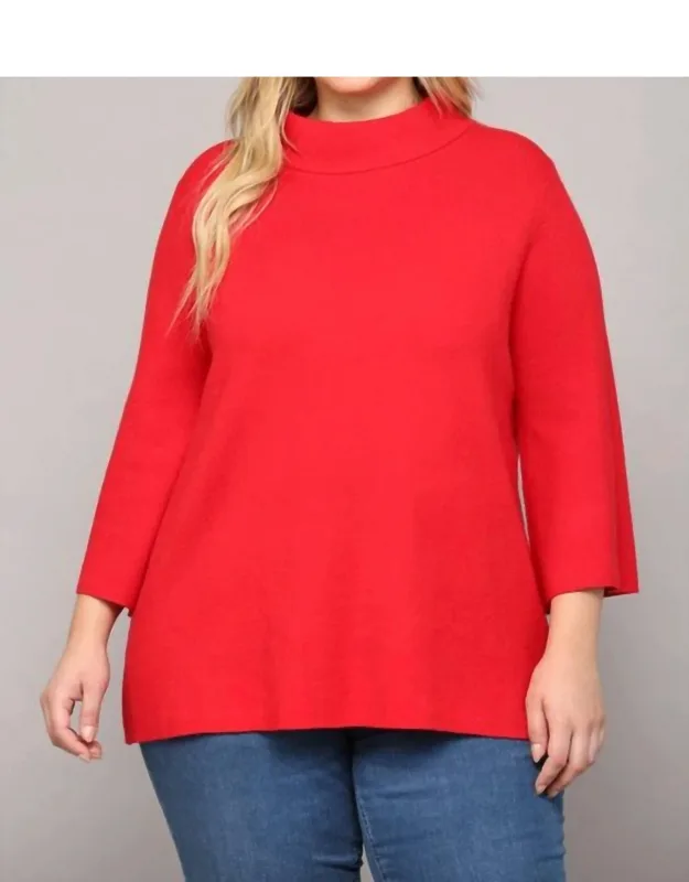 Curvy Mock Neck Sweater