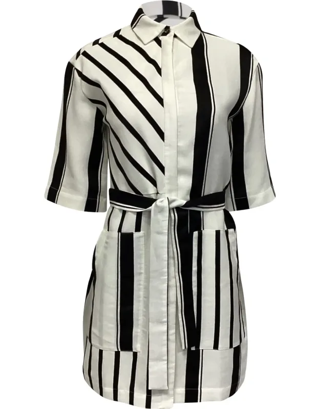 Striped Belted Shirt Dress