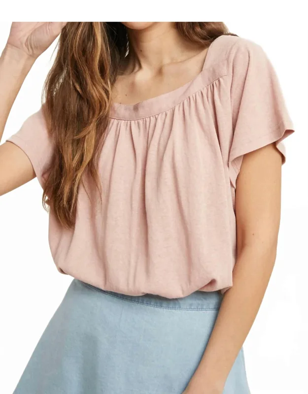 Wishlist Square Neck Knit Top With Tie Back