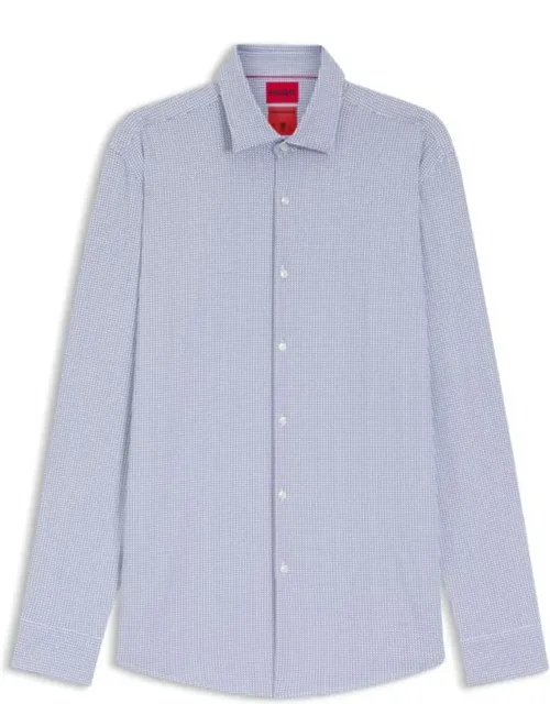 Printed Slim-fit Shirt In Performance-stretch Jersey