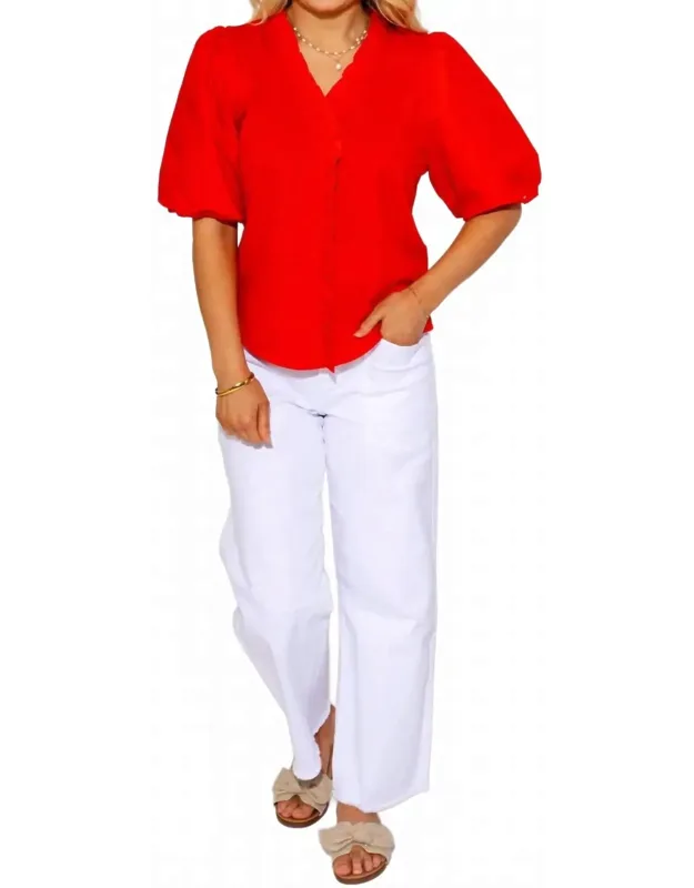 Victory Flutter Poplin Top
