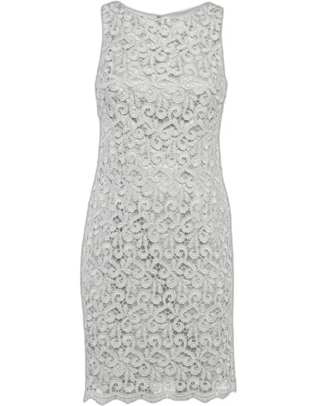 Guipure Lace Sheath Mini Dress