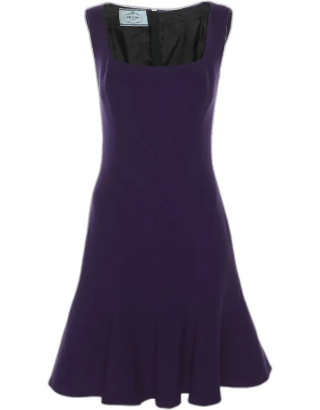 Virgin Wool Flare Midi Dress