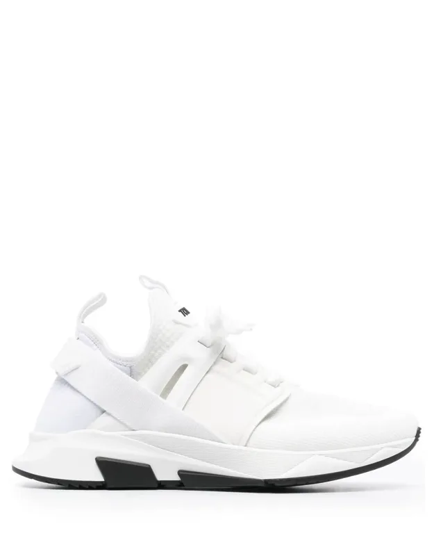 Sneakers With Contrasting Strap And Rubber Sole