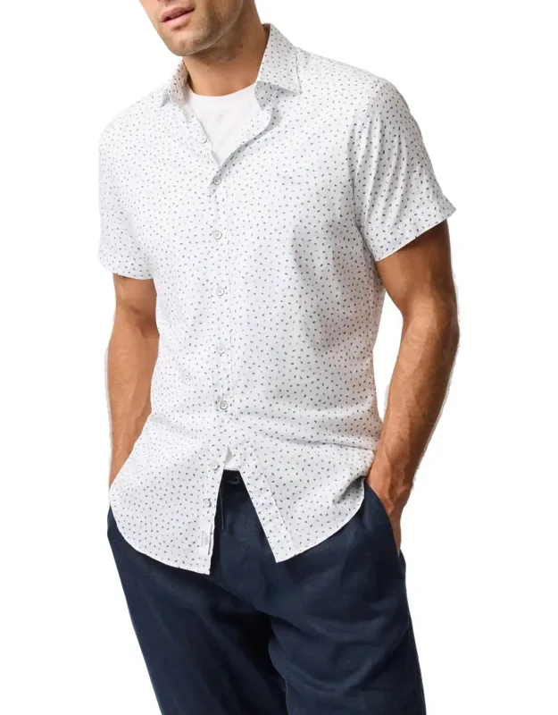 Raview Sports Fit Shirt - Crisp Cotton, Abstract Micro Pattern