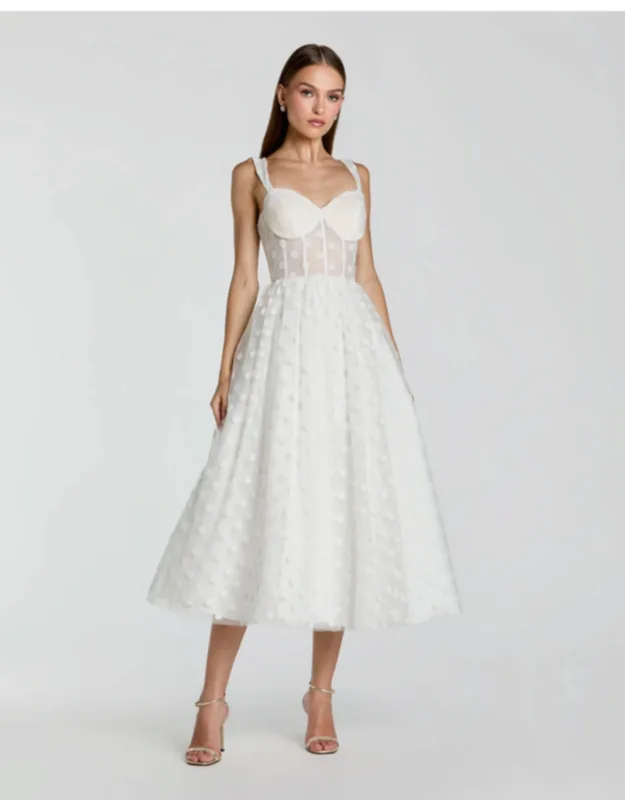 Polka Dot Tulle A-line Midi Dress