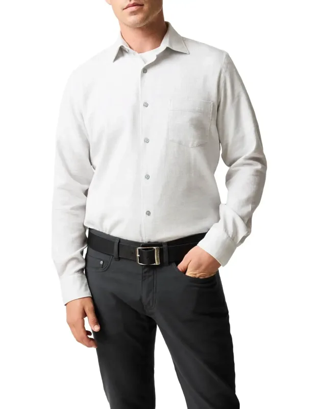 Airtex Sports Fit Shirt With Micro Texture And Knife Pleats