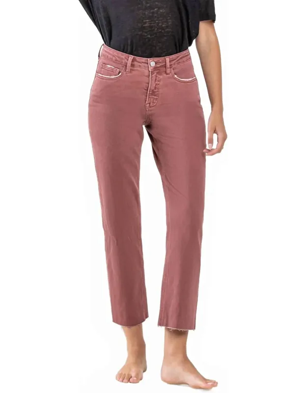 Tummy Control High Rise Crop Straight Jeans