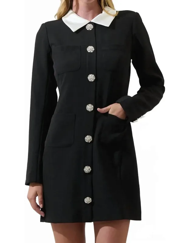 Ciana Button Down Collared Mini Dress