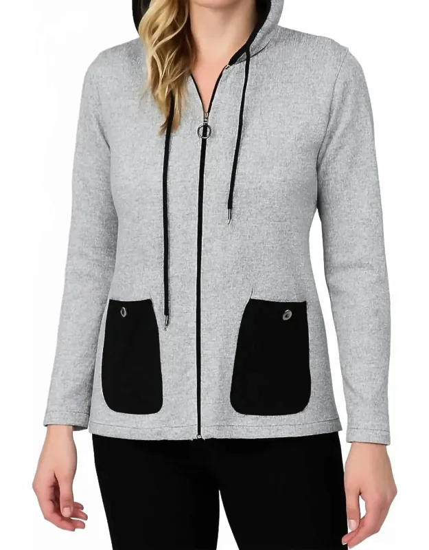 Long Sleeve Hooded Zipper Jacket