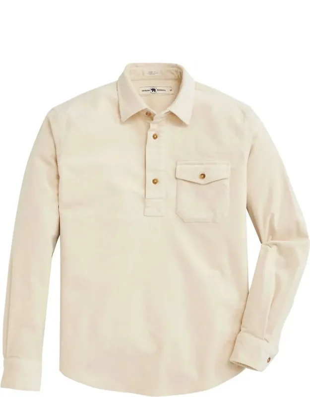 Stretch Cord Half Button Shirt