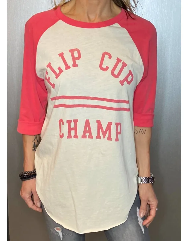Flip Cup Champ Baseball Graphic Tee