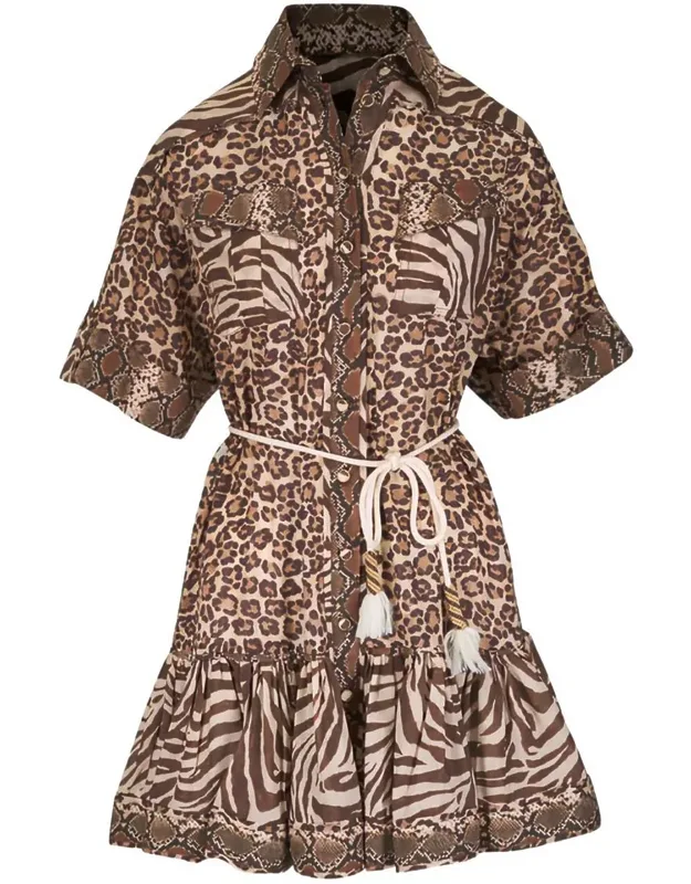 Short Dress With Tied Belt