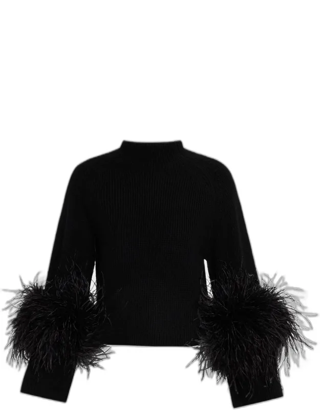 Mock-neck Merino Rib Sweater