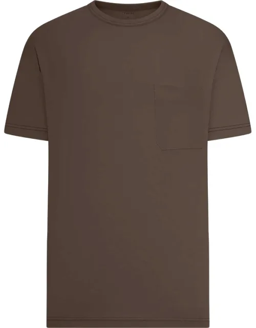 Ribbed Crew-neck Pocket T-shirt