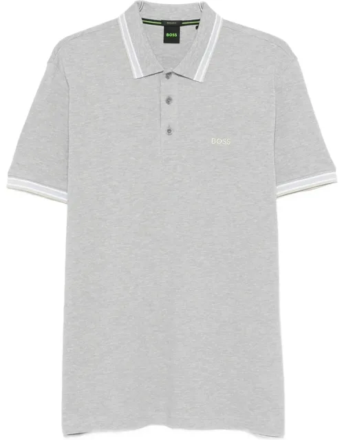 Striped-collar Polo Shirt