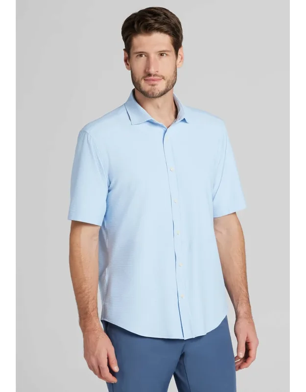 Tailored Fit Seersucker Short Sleeve Casual Shirt