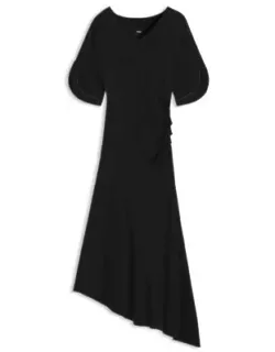 Jersey Dress With Slit Sleeves