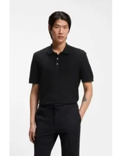 Basket-weave Polo Shirt In Cotton