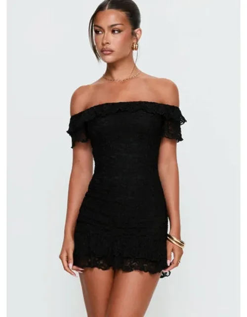 Off Shoulder Lace Mini Dress
