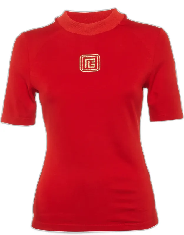 Logo Embroidered Jersey Top