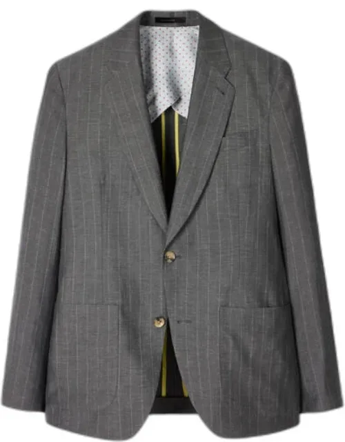 Wool-linen Pinstripe Buggy-lined Blazer