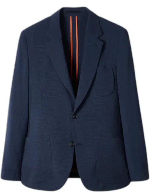 Stretch-wool Seersucker Check Blazer