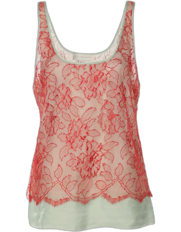 Lace And Chiffon Sleeveless Top