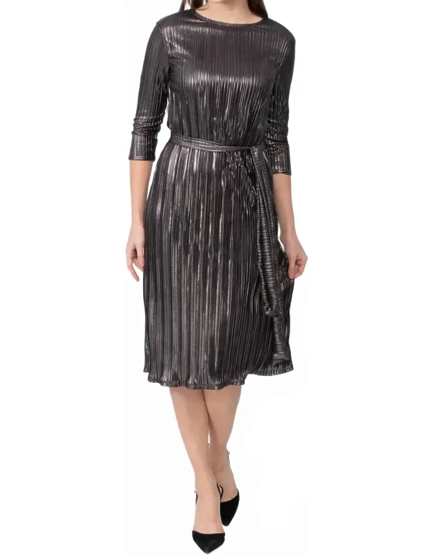 Pleated A-line Dress
