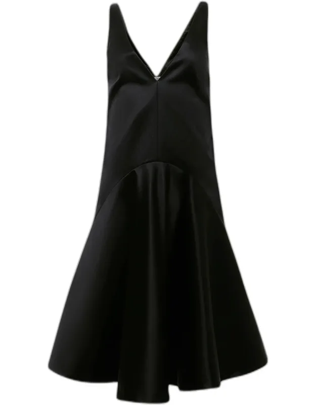Satin Draped Skirt Dress